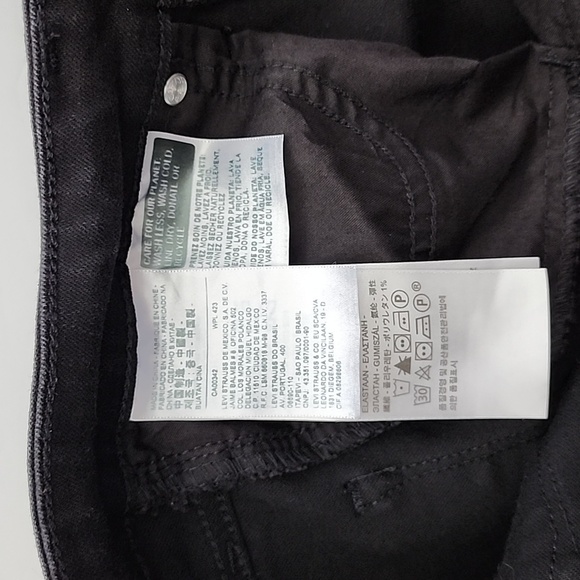 Levi's 721 Women's High Rise Skinny Black Denim Jeans Stretch Frayed Hem Size 26 - Picture 10 of 15
